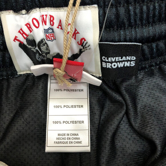 Cleveland Browns Shorts Mens Large Black White Mitchell & Ness NFL Football New - Picture 8 of 13